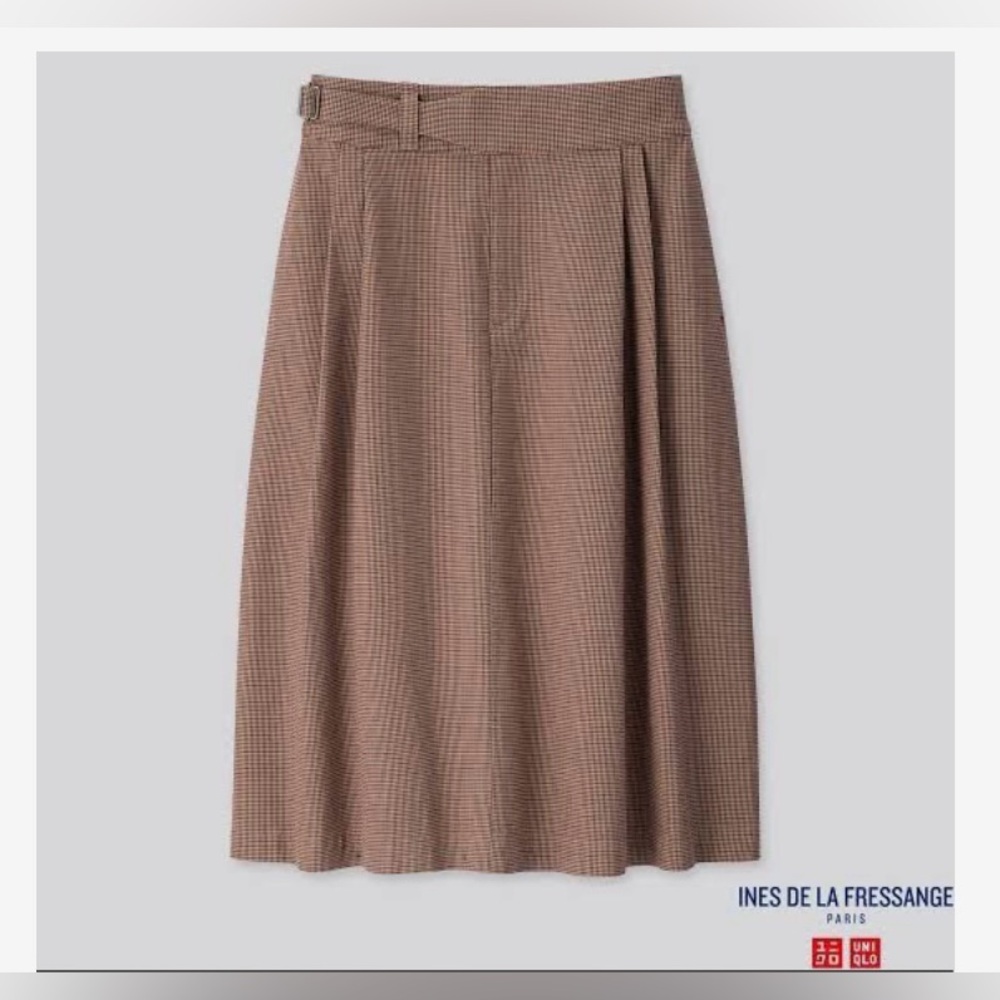 Uniqlo Ines De La Fressange Houndstooth Midi Skirt